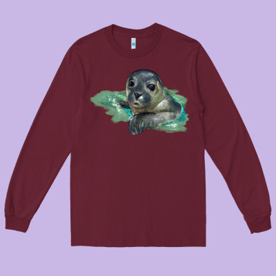 Sea Seal Face Illustrations Long Sleeve Tee Designed By Lillyallendesigns