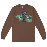 Chestnut Sea Seal Face Illustrations Long Sleeve Tee - LillyAllenDesigns