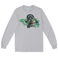 Moon Dust Sea Seal Face Illustrations Long Sleeve Tee - LillyAllenDesigns