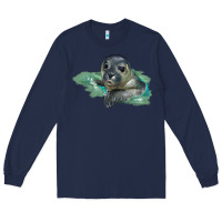 Navy Sea Seal Face Illustrations Long Sleeve Tee - LillyAllenDesigns