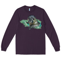 Plum Sea Seal Face Illustrations Long Sleeve Tee - LillyAllenDesigns
