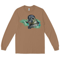 Toasted Coconut Sea Seal Face Illustrations Long Sleeve Tee - LillyAllenDesigns
