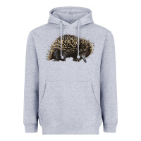 Heather Grey short beaked echidna Heavyweight Hoodie - LillyAllenDesigns