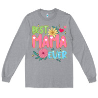 Heather Grey best mama ever Long Sleeve Tee - JahusDesignShop