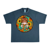 Midnight Navy fall gnomes round earrings 2 Urban Heavy Tee - Artiststas