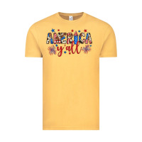 Vintage Mustard american y'all Vintage Tee - JahusDesignShop