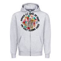Heather Grey would ya look at that my last flying fuck Zipper Hoodie - MaliasSmallBusiness