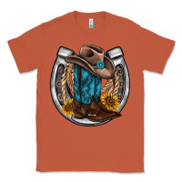 Copper western horseshoe boots hat rope sunflower Classic Tee - AdoDesignShop