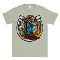 Matcha western horseshoe boots hat rope sunflower Classic Tee - AdoDesignShop