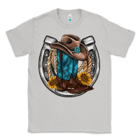 Moon Dust western horseshoe boots hat rope sunflower Classic Tee - AdoDesignShop