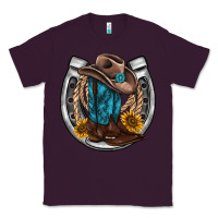 Plum western horseshoe boots hat rope sunflower Classic Tee - AdoDesignShop