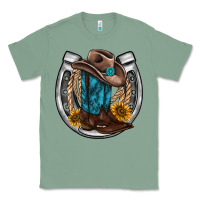 Sage western horseshoe boots hat rope sunflower Classic Tee - AdoDesignShop