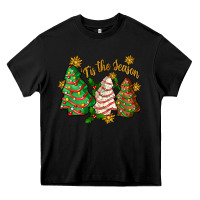 Black 'tis the season christmas cake Heavy Core Tee - Zillion Design Studio