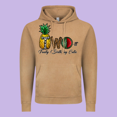 Two Fruity Birthday Cutie Vintage Hoodie Designed By Cowhidedigitalart