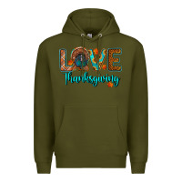 Army Green love thanksgiving turkey Premium Hoodie - RanaPortraitStore