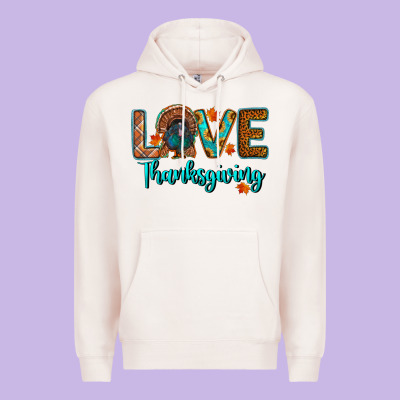 Love Thanksgiving Turkey Premium Hoodie Designed By Ranaportraitstore