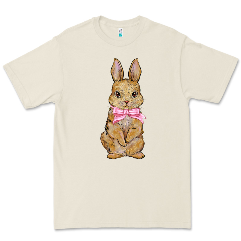 Easter Rabbit Pink Flowers Premium Tee by BarkalooDesign | Teevron