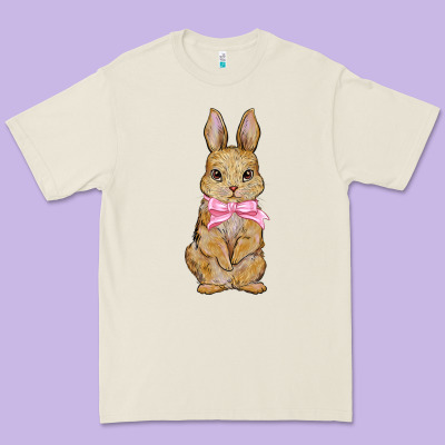 Easter Rabbit Pink Flowers Premium Tee Designed By Barkaloodesign