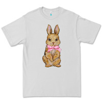 Dove Grey easter rabbit pink flowers Premium Tee - BarkalooDesign