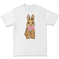 White easter rabbit pink flowers Premium Tee - BarkalooDesign