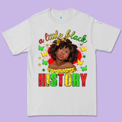 Premium Tee a little black history with girl juneteenth