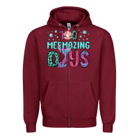 Burgundy 100 mermazing days Zipper Hoodie - MaliasSmallBusiness