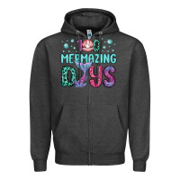 Charcoal Heather 100 mermazing days Zipper Hoodie - MaliasSmallBusiness