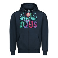 Navy 100 mermazing days Zipper Hoodie - MaliasSmallBusiness