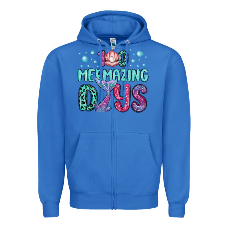 100 Mermazing Days Zipper Hoodie by MaliasSmallBusiness | Teevron
