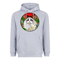 Heather Grey christmas ragdoll  cat Heavyweight Hoodie - LillyAllenDesigns