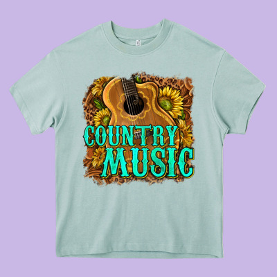 Country Music Western Heavy Core Tee Designed By Texasbilliewilder