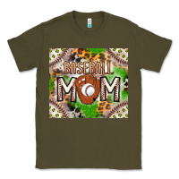 Army Green Baseball Mom Classic Tee - CowhideDigitalArt