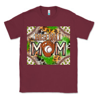 Burgundy Baseball Mom Classic Tee - CowhideDigitalArt