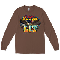 Chestnut lets get lit america eagle Long Sleeve Tee - NancyCooperArtShop