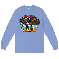Colony Blue lets get lit america eagle Long Sleeve Tee - NancyCooperArtShop