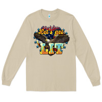 Mushroom lets get lit america eagle Long Sleeve Tee - NancyCooperArtShop