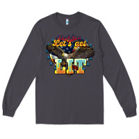 Smoke lets get lit america eagle Long Sleeve Tee - NancyCooperArtShop
