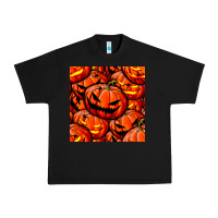 Black halloween pumpkin seamless pattern Urban Heavy Tee - BundleAndBundleShop