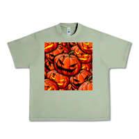 Oil Green halloween pumpkin seamless pattern Urban Heavy Tee - BundleAndBundleShop