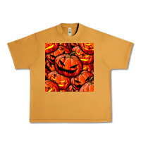 Peanut Butter halloween pumpkin seamless pattern Urban Heavy Tee - BundleAndBundleShop
