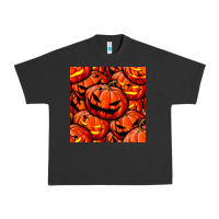 Pigment Black halloween pumpkin seamless pattern Urban Heavy Tee - BundleAndBundleShop
