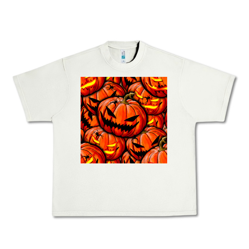 Halloween Pumpkin Seamless Pattern Urban Heavy Tee by BundleAndBundleShop | Teevron