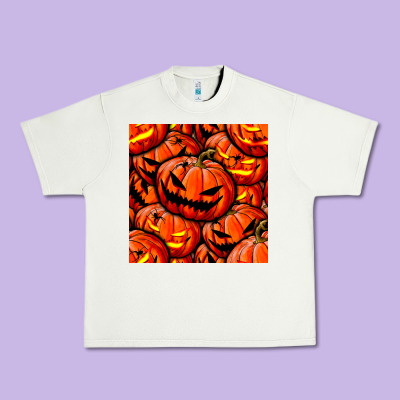 Halloween Pumpkin Seamless Pattern Urban Heavy Tee Designed By Bundleandbundleshop