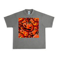 Tornado halloween pumpkin seamless pattern Urban Heavy Tee - BundleAndBundleShop