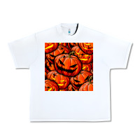 White halloween pumpkin seamless pattern Urban Heavy Tee - BundleAndBundleShop