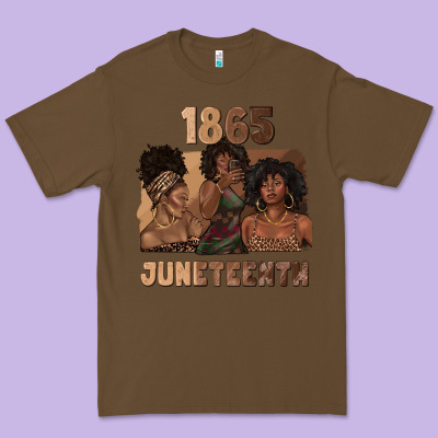 Premium Tee 1865 juneteenth melanin with afro