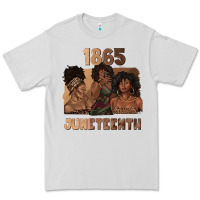 Dove Grey 1865 juneteenth melanin with afro Premium Tee - texasbilliewilder