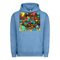 Pigment Pebble Blue love needs no words Urban Hoodie - CowGirlArtShop