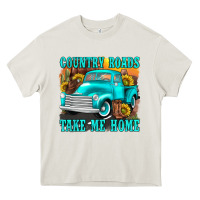 Cream country roads take me home western Heavy Core Tee - texasbilliewilder