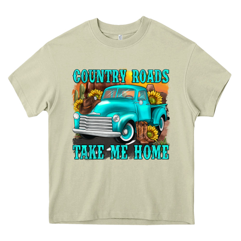 Country Roads Take Me Home Western Heavy Core Tee by texasbilliewilder | Teevron
